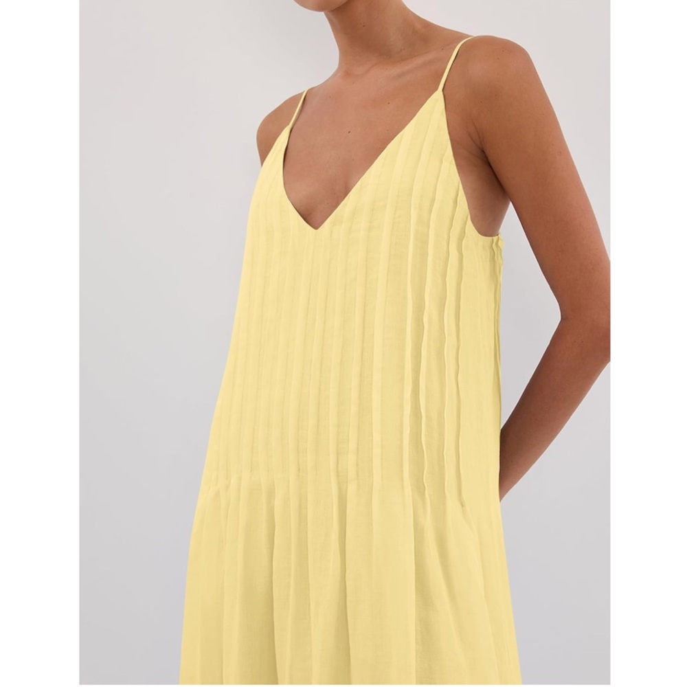 Women’s Yellow V-Neck Maxi Dress